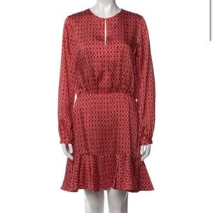 Alexis Red Geometric Long Sleeve Dress